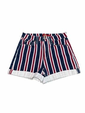 Dickies Girl High-Rise Red White & Blue Striped Denim Shorts | Size 0/24